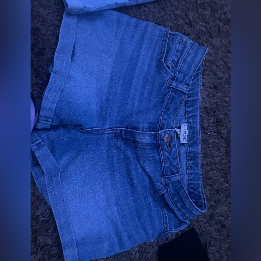 Two light blue jeans shorts